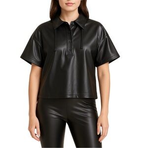 Who What Wear Collection Nadia Vegan Leather Pullover - Size Medium